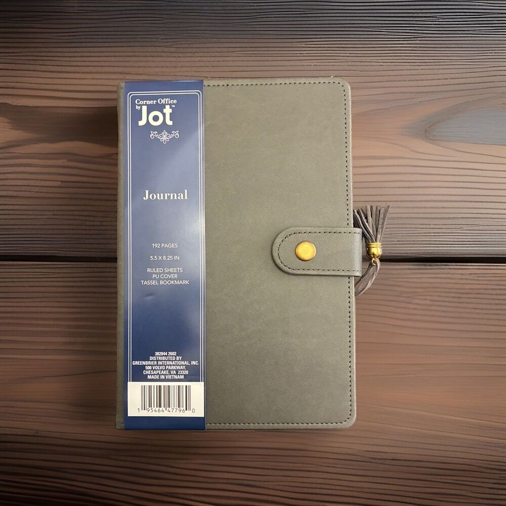 Corner Office By Jot Gray Faux Leather Journal 192 Page Tassel Bookmark
